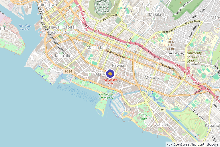 Map showing the location of Center for Regenerative Health Med Spa in Honolulu, HI