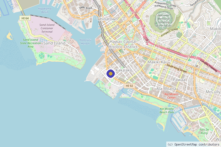 Map showing the location of Hawaii Stem Cell Treatment Center in Honolulu, HI