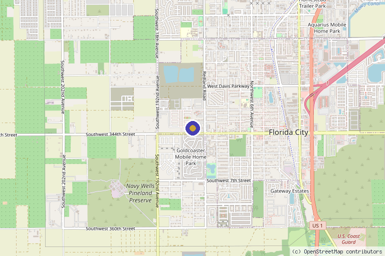 Map showing the location of KGV Health & Rejuvenation in Florida City, FL