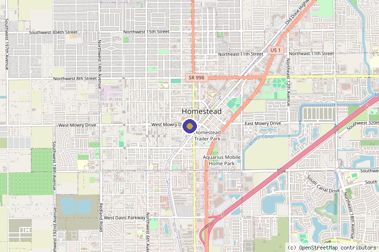 Map showing the location of Empire Wellness in Homestead, FL