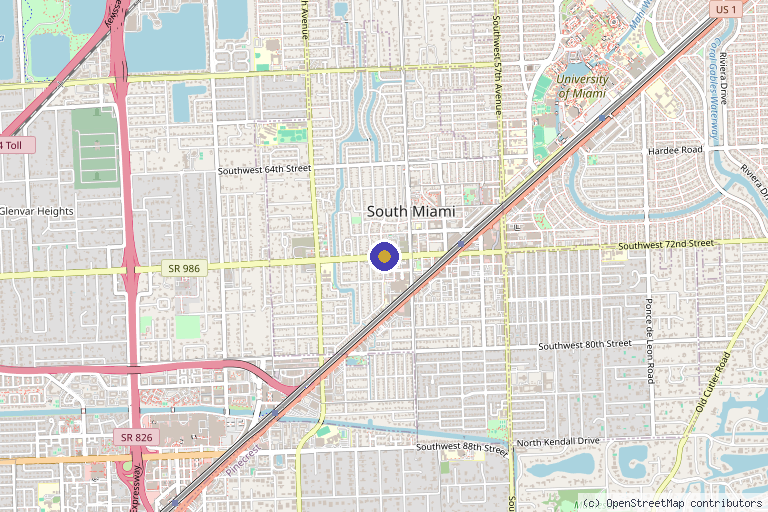 Map showing the location of USA Stem Cell in Miami, FL