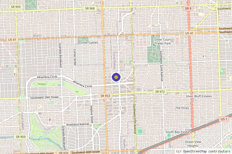 Map showing the location of Med Aesthetics Miami in Miami, FL