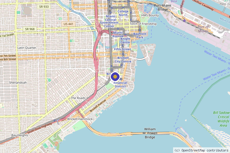 Map showing the location of The Clinic USA (Training Academy) in Miami, FL