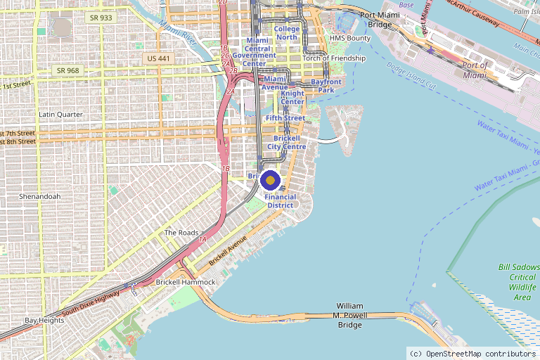 Map showing the location of MDW Aesthetics Miami in Miami, FL