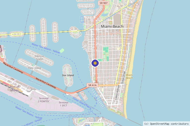 Map showing the location of BODYWELLE in Miami Beach, FL