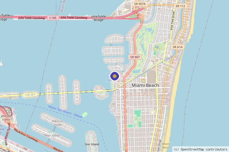 Map showing the location of collagen project Miami - morpheus8 | microneedling in Miami Beach, FL