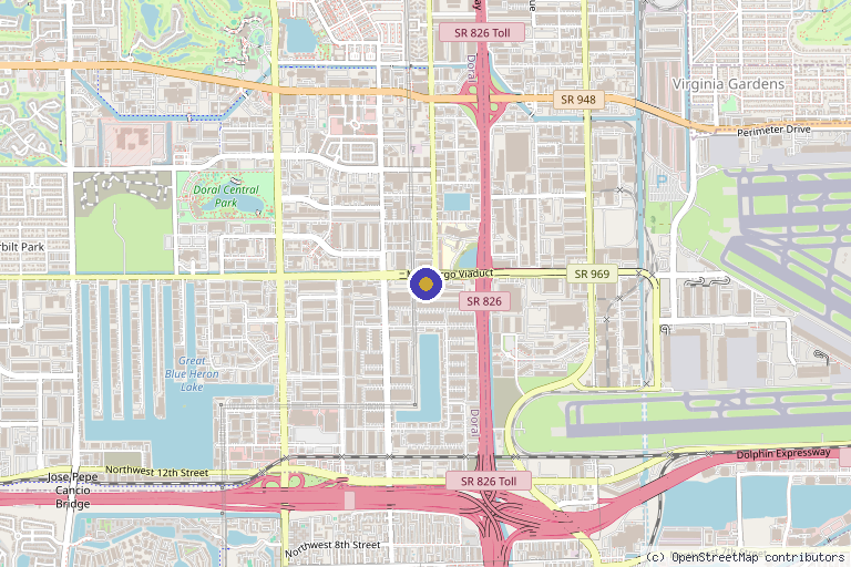 Map showing the location of Medilight Aesthetic Clinic - Doral in Doral, FL