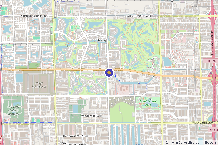 Map showing the location of Spry Society | Med Spa and Aesthetics in Doral, FL