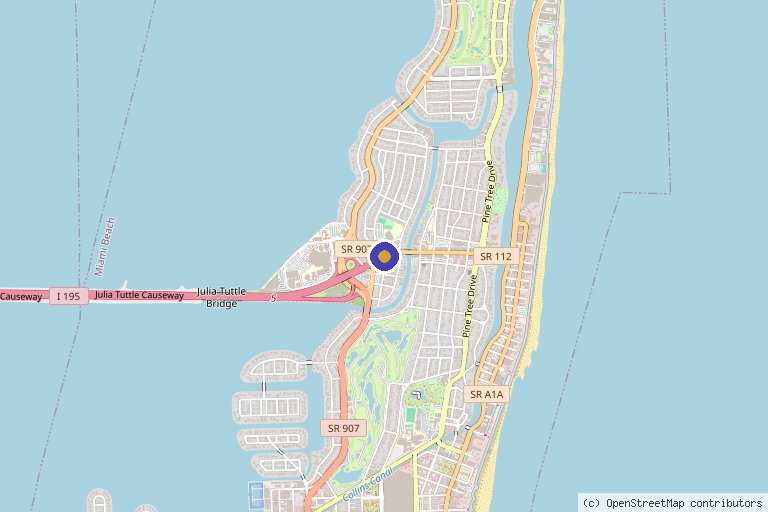 Map showing the location of Microneedling Miami Center Morpheus8 specialists in Miami Beach, FL