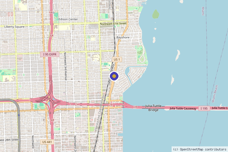 Map showing the location of Regenerative Medicine & Orthopedics, Alicia R. Carter, MD in Miami, FL
