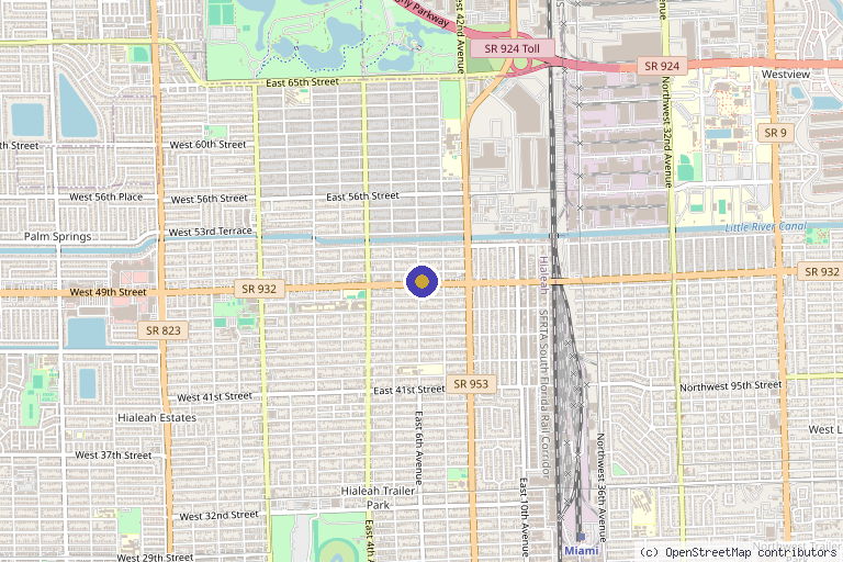 Map showing the location of NVRX Institute | Novaceut Research and Human Optimization in Hialeah, FL