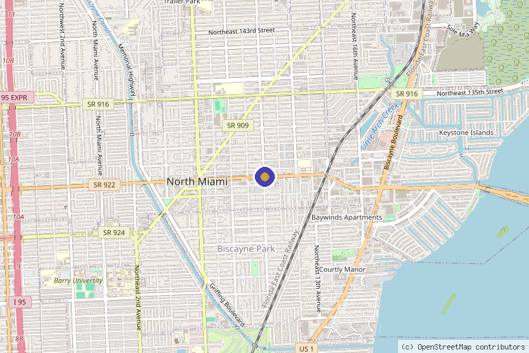 Map showing the location of American Academy of Stem Cell Physicians in Miami, FL