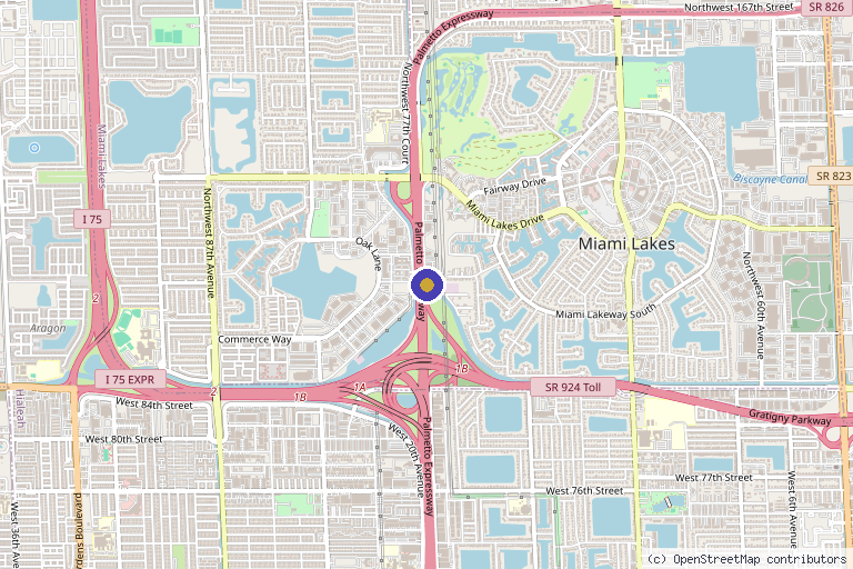 Map showing the location of Drip Health & MedSpa | Aesthetics • Wellness • Men’s Health | Miami Lakes in Miami Lakes, FL