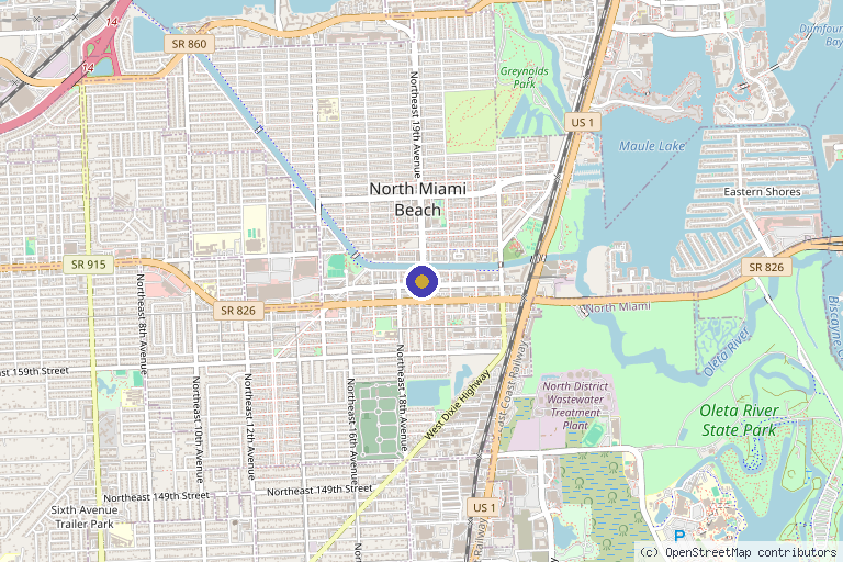 Map showing the location of Innovative Medical Wellness in North Miami Beach, FL
