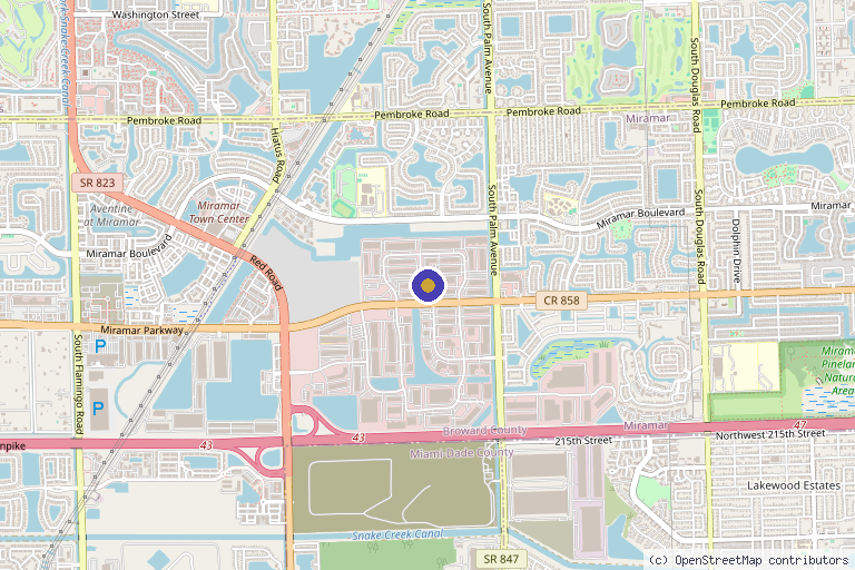Map showing the location of Carbonic Health Florida Stem cells and Exosomes in Miramar, FL