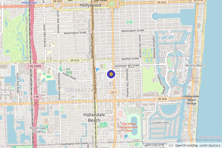 Map showing the location of Vital MedSpa | Morpheus8 Burst Specialist in Hallandale Beach, FL