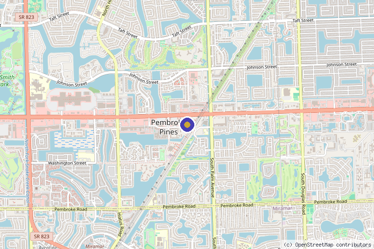 Map showing the location of Maca Integrative Care in Pembroke Pines, FL