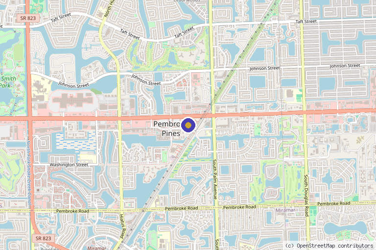 Map showing the location of Nova Health Spa in Pembroke Pines, FL