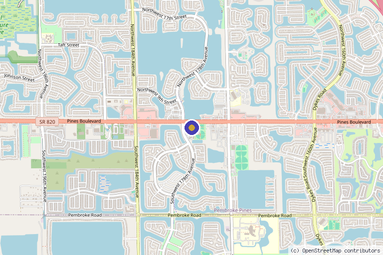 Map showing the location of Quantum Medica in Pembroke Pines, FL