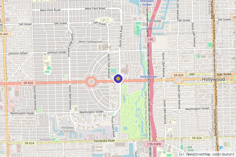 Map showing the location of Flawless Skin Labs | Weight Loss | Acne Treatment | BioRePeel | PRP | EMS in Hollywood, FL