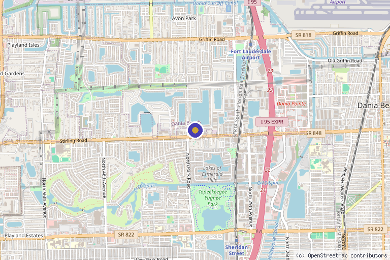 Map showing the location of AestheticS Medical Institute in Fort Lauderdale, FL