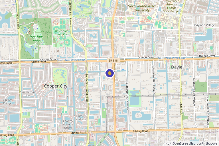 Map showing the location of Ozone Therapy of Florida in Davie, FL