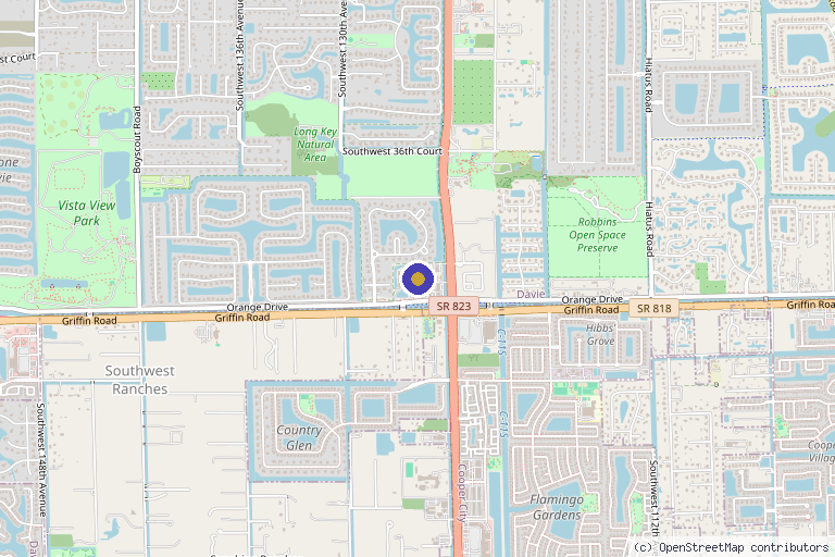 Map showing the location of Moxie Wellness Center in Davie, FL