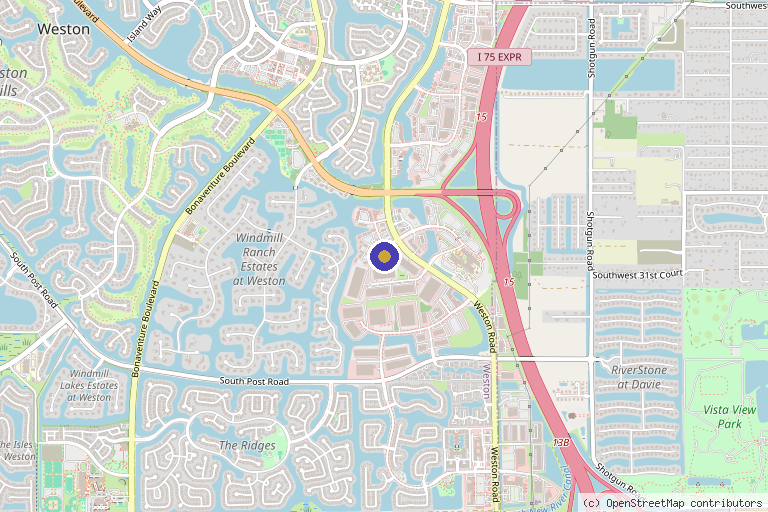 Map showing the location of Aesthetic Element in Weston, FL