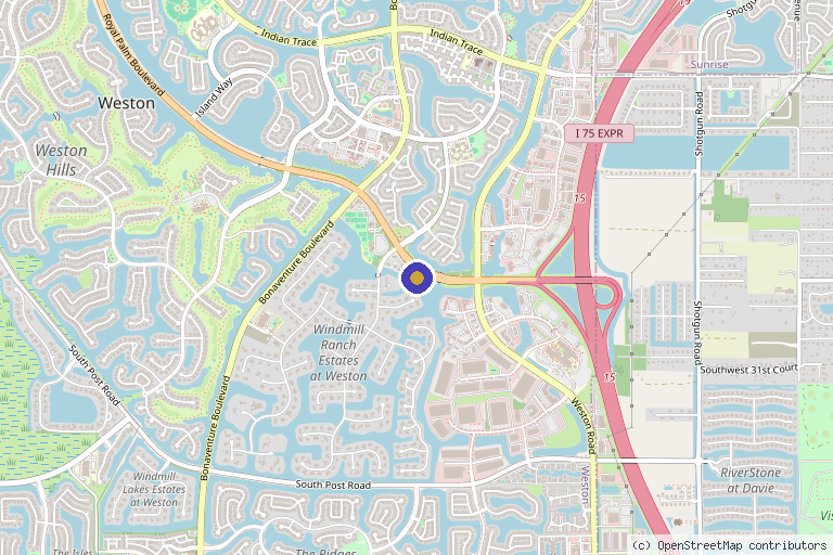 Map showing the location of Biovital MedSpa LLC in Weston, FL