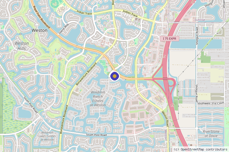 Map showing the location of Harper MD in Weston, FL