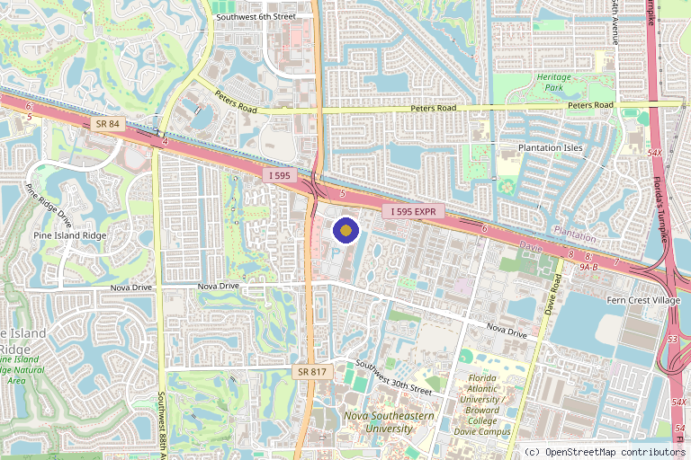 Map showing the location of Reju FP in Davie, FL