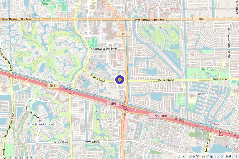 Map showing the location of The Vera Medical Institute Med Spa & Aesthetics in Plantation, FL
