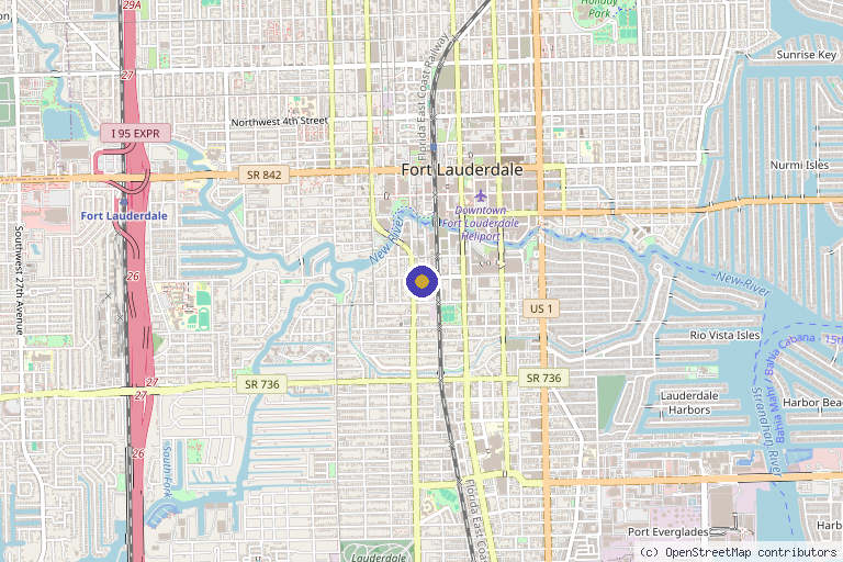 Map showing the location of 247 Med Spa in Fort Lauderdale, FL