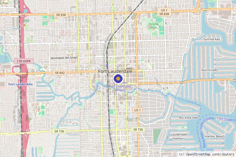 Map showing the location of Alliance IV Therapy MD Functional Medicine in Fort Lauderdale, FL