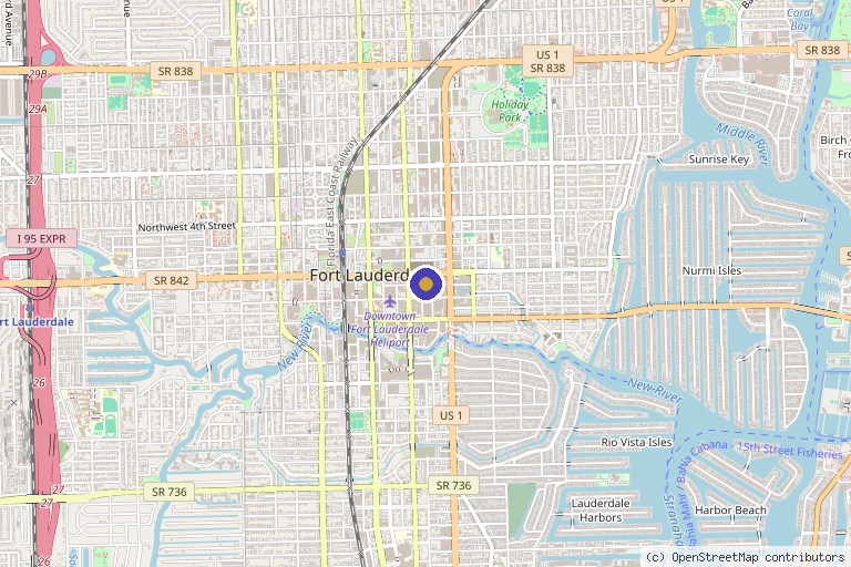 Map showing the location of ProMD Health Fort Lauderdale in Fort Lauderdale, FL