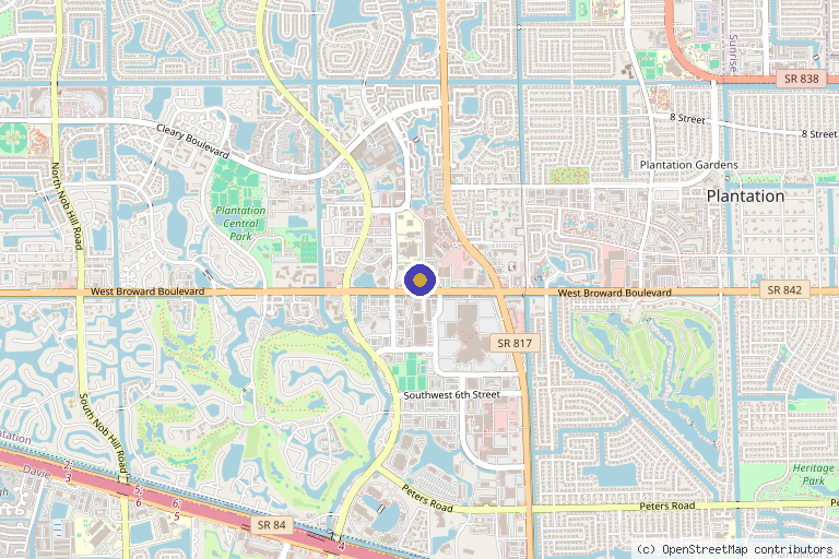 Map showing the location of Maven Aesthetics Studio in Plantation, FL