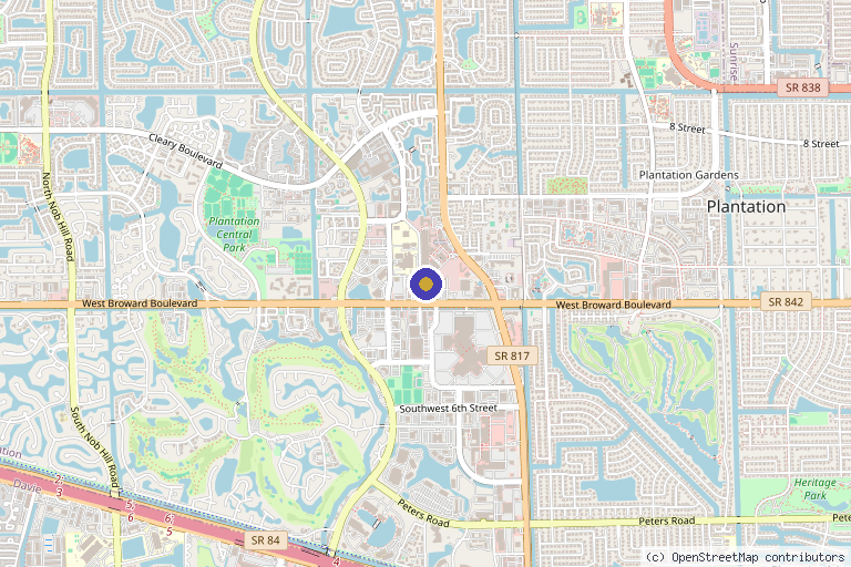 Map showing the location of Plantation Med Spa in Plantation, FL