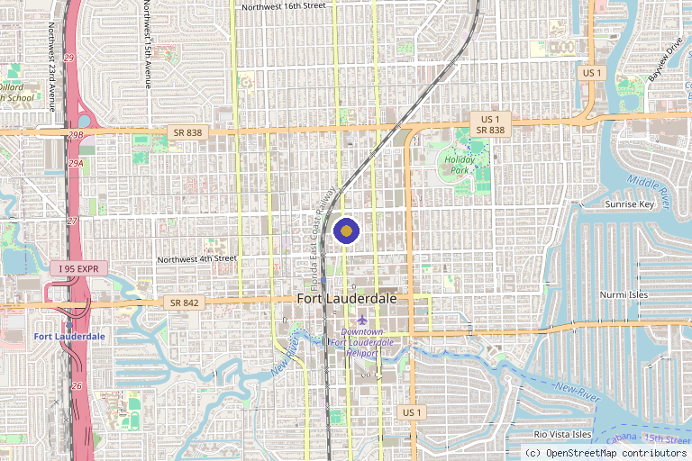 Map showing the location of Aesthetic Ranch Medical Spa in Fort Lauderdale, FL