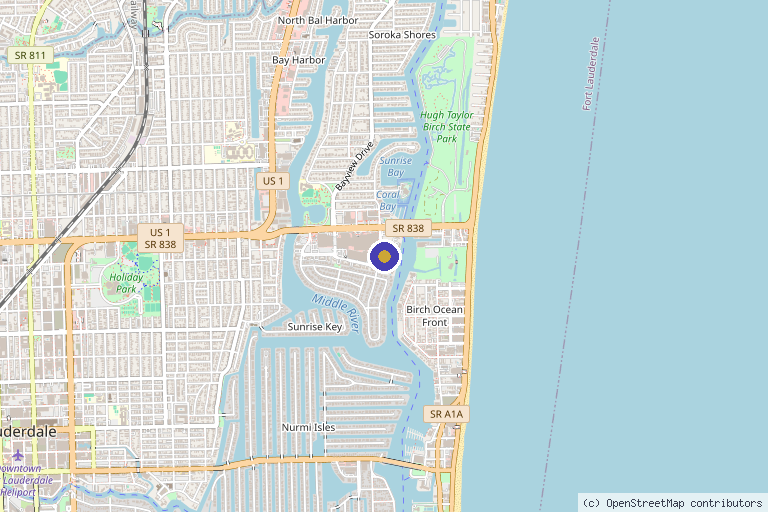 Map showing the location of The TOX Lady Medical Spa in Fort Lauderdale, FL