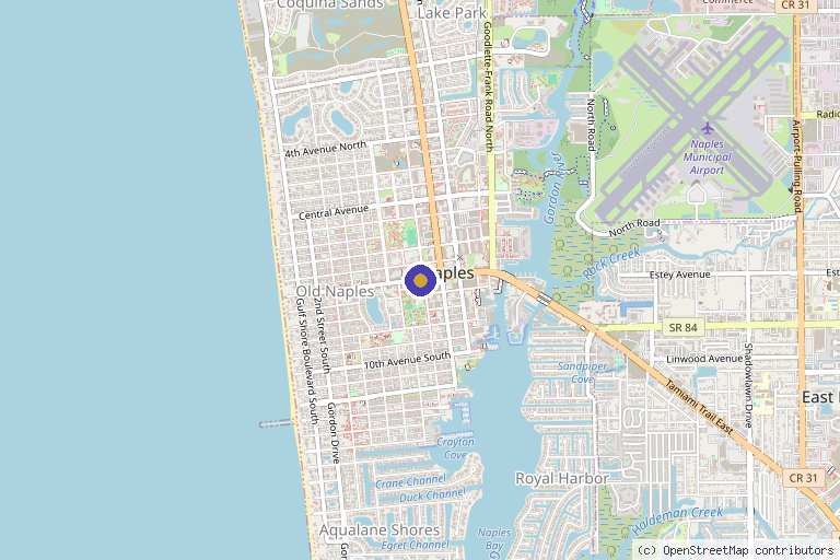 Map showing the location of Vibrance Health: Darren FX Clair MD in Naples, FL