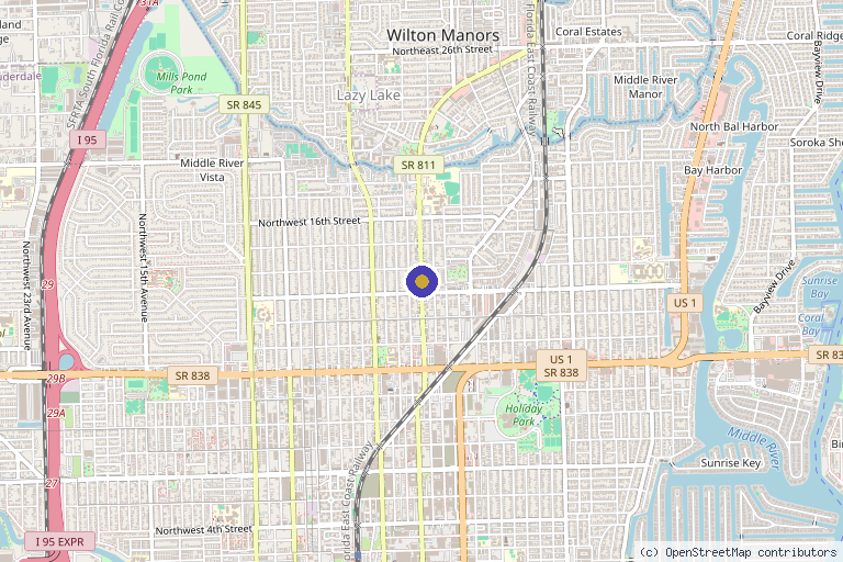Map showing the location of Advanced Relief Institute in Fort Lauderdale, FL