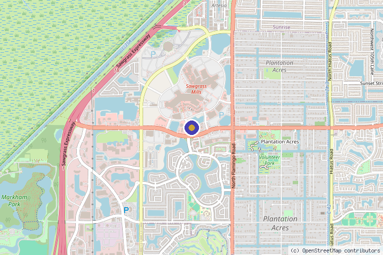 Map showing the location of Young & Radiant in Sunrise, FL