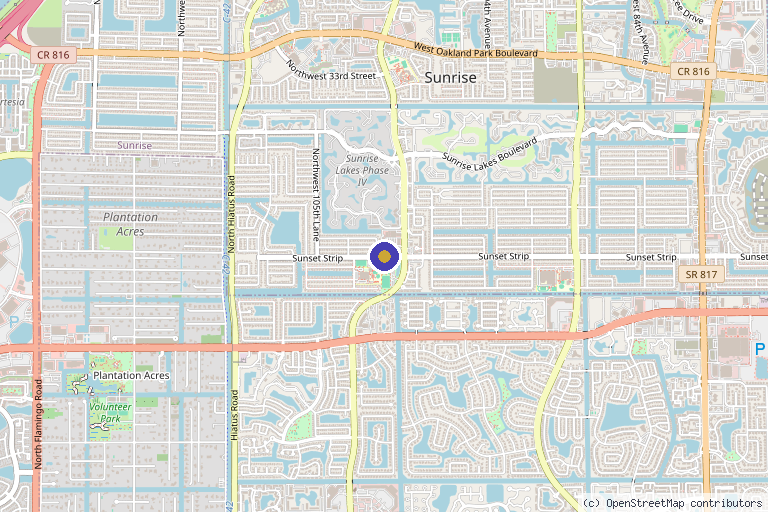 Map showing the location of Regenerative Sports Medicine of South Florida in Hialeah, FL