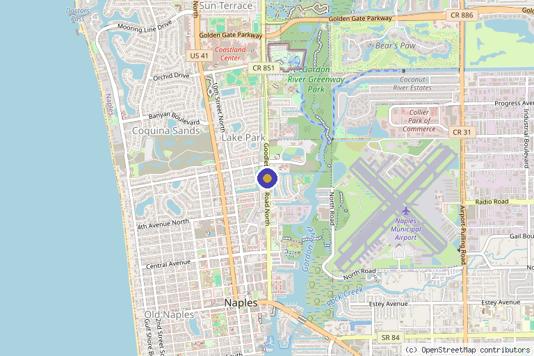 Map showing the location of naples regenerative medicine in Naples, FL