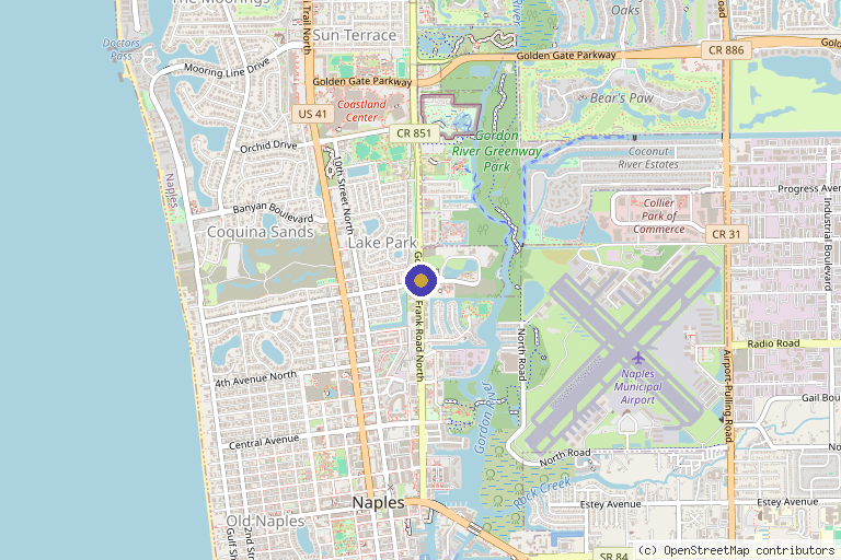 Map showing the location of Chadwick C. Prodromos, MD in Naples, FL