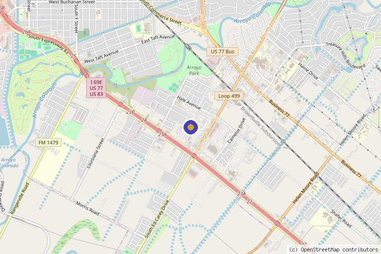 Map showing the location of GMA Health and Wellness in Harlingen, TX