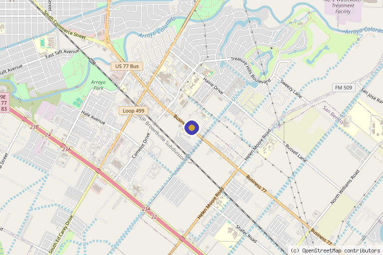 Map showing the location of Elite Body Contour & Drip Bar in Harlingen, TX