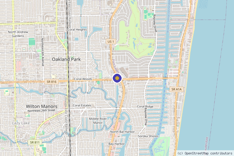 Map showing the location of Mobility Spine And Sports in Fort Lauderdale, FL
