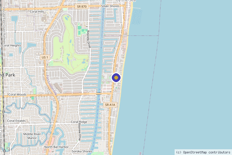 Map showing the location of Hair By Dr. Max, Restoration Center in Fort Lauderdale, FL