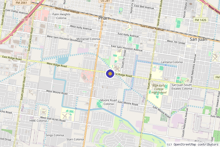 Map showing the location of StemCell USA in McAllen, TX